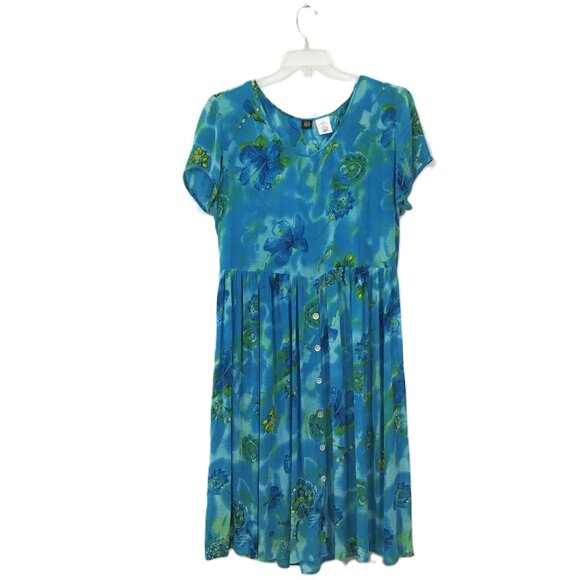 Vintage Dresses & Skirts - Vintage 80s 90s Casual Floral Midi Dress Multicolor BILA,L